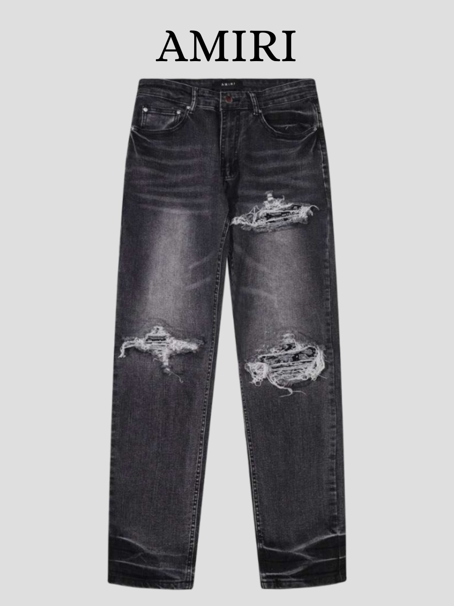 Jeans à trou AMI Noir