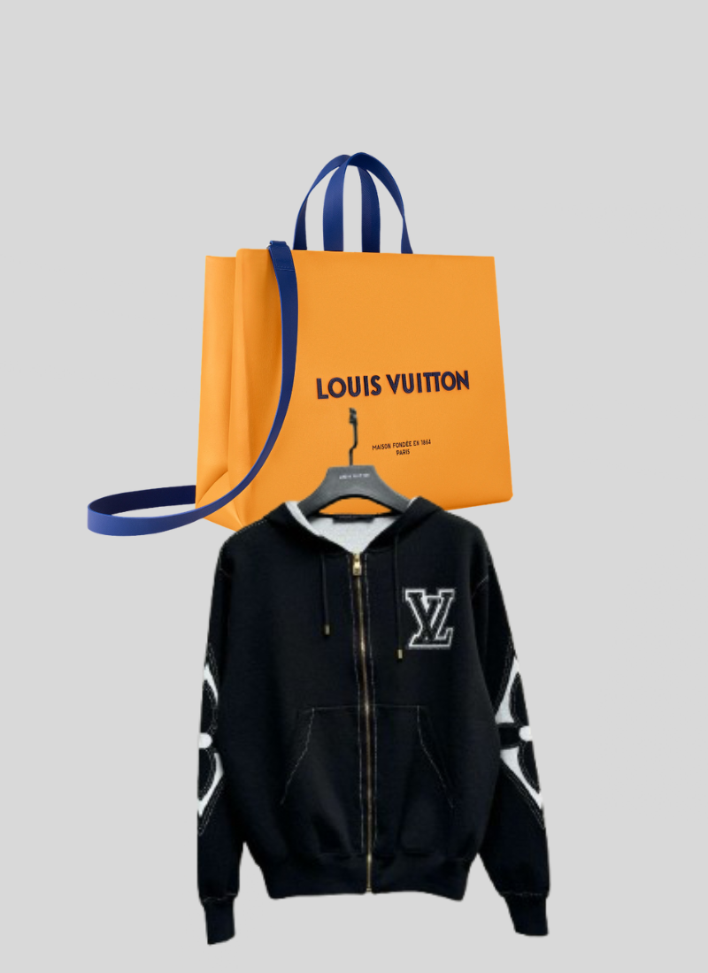 Lv veste zippé intarsia Black