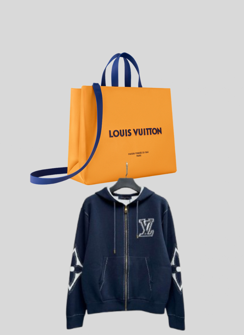 LV veste zippé intarsia Blue