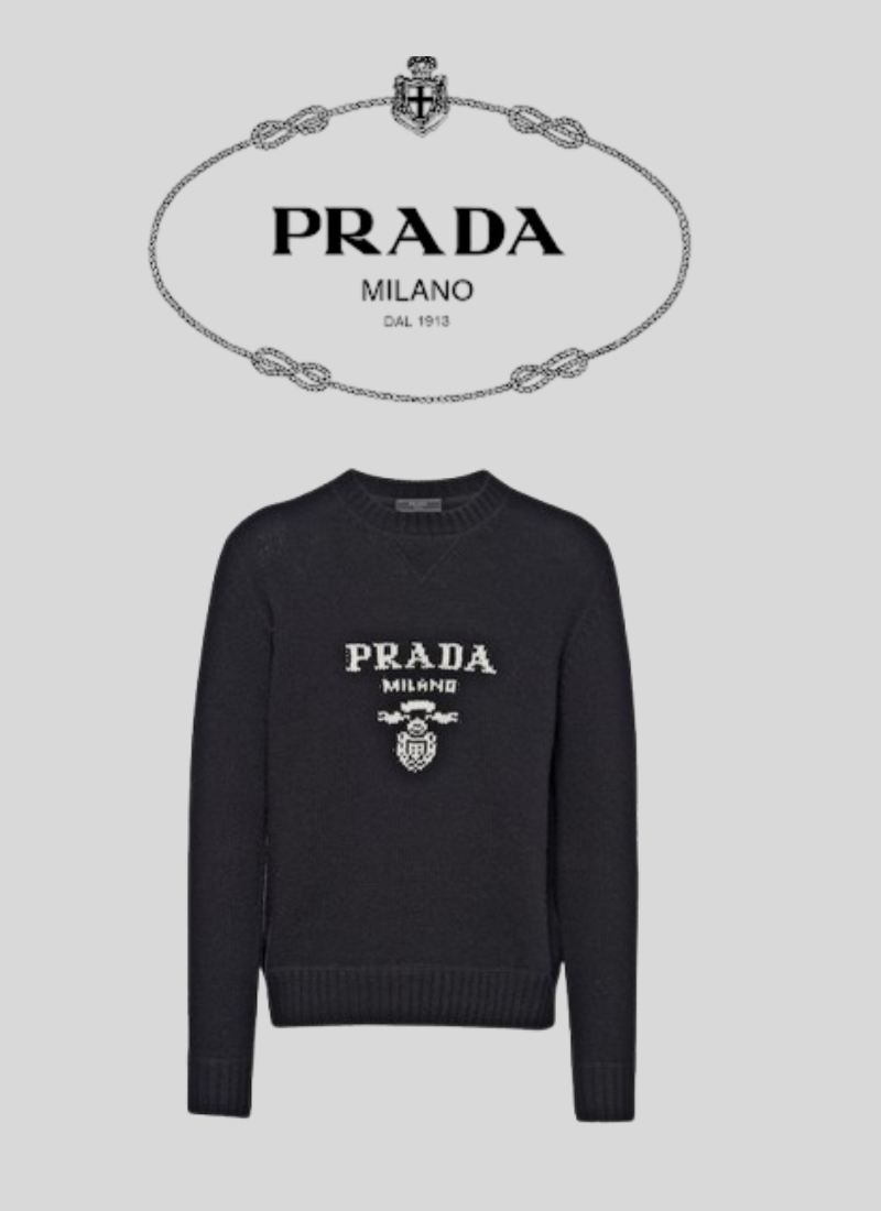 Pull Prada Big Logo Black & White