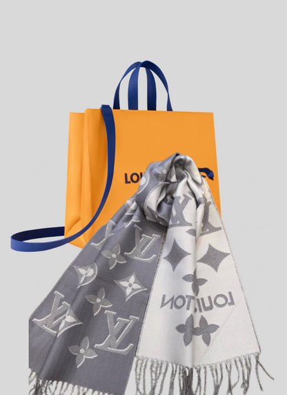 echarpe Lv Grey soie