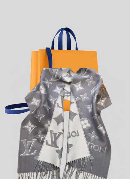 echarpe Lv Grey soie