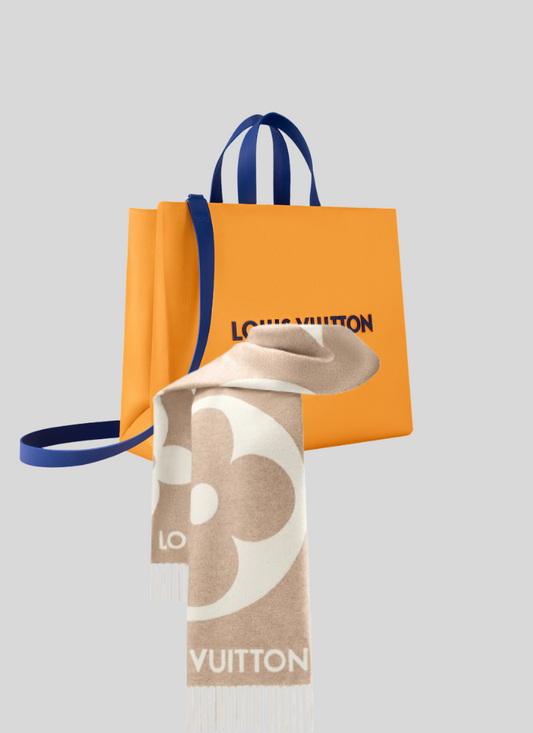 Echarpe Lv big logo Beige