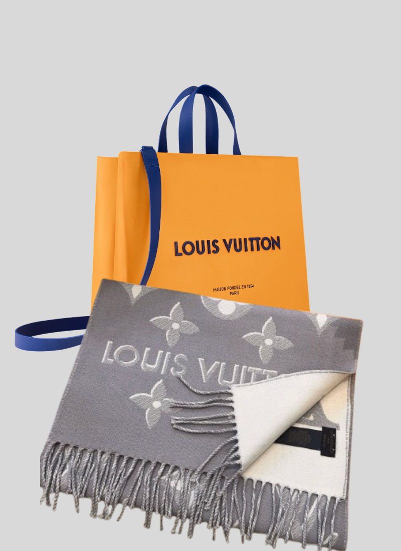 echarpe Lv Grey soie