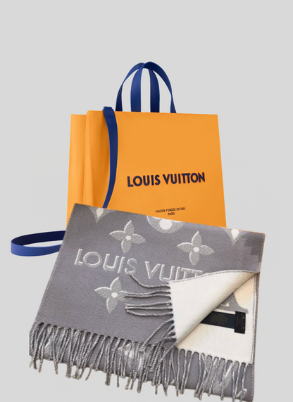echarpe Lv Grey soie