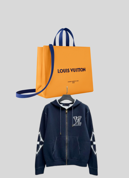 LV veste zippé intarsia Blue